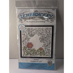 Zenbroidery "Garden" #DW4011 DesignWorks Embroidery Kit  10" X 10" when complete